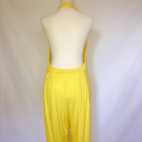 Fall Favorites: Yellow Backless Halter Jumpsuit - Picture 4 of 4